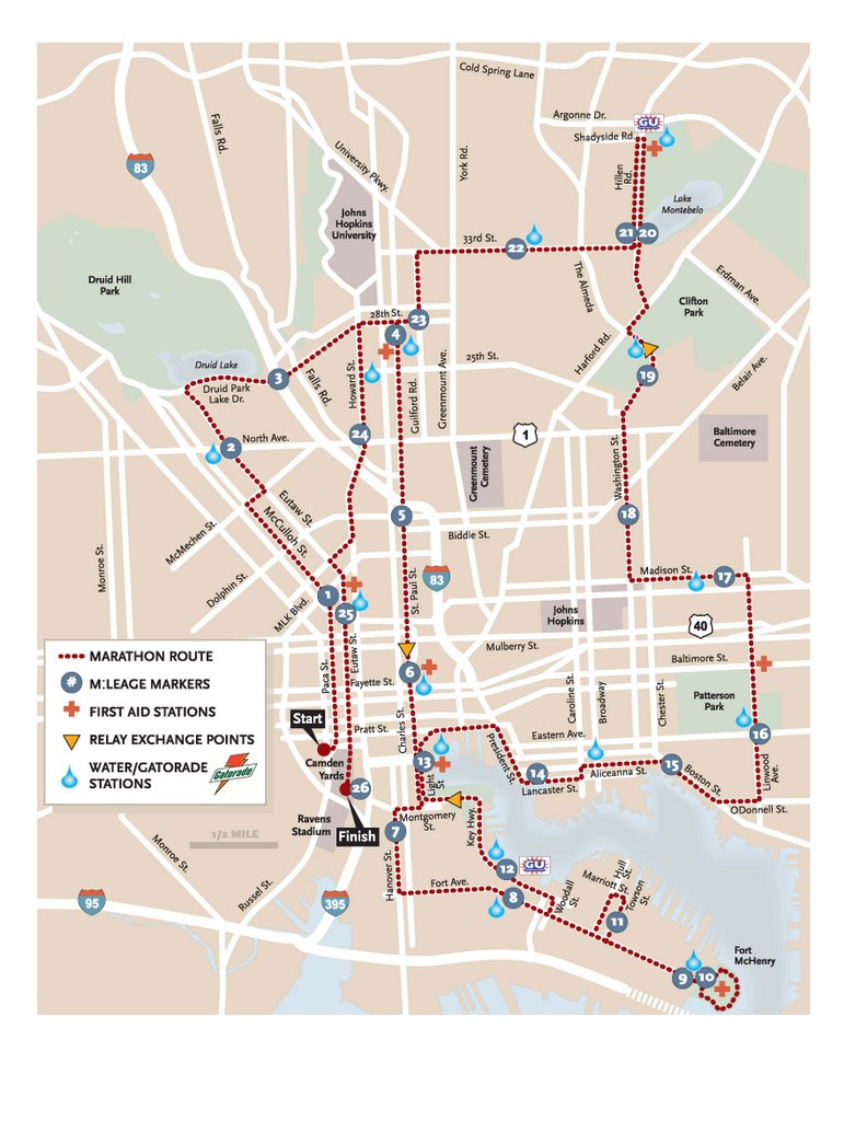 Miscellaneous Posts 2006 Baltimore Marathon Route